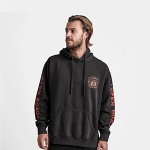 Roark Black Hoodie with Red Sleeve Graphics - Men's Pullover